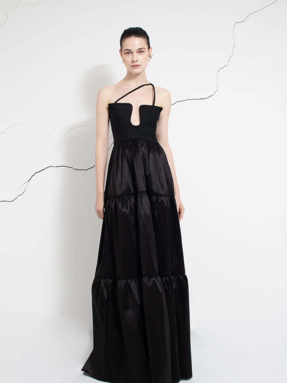 Lediel Black Convertible Tiered Maxi Dress - Picture 1 of 6